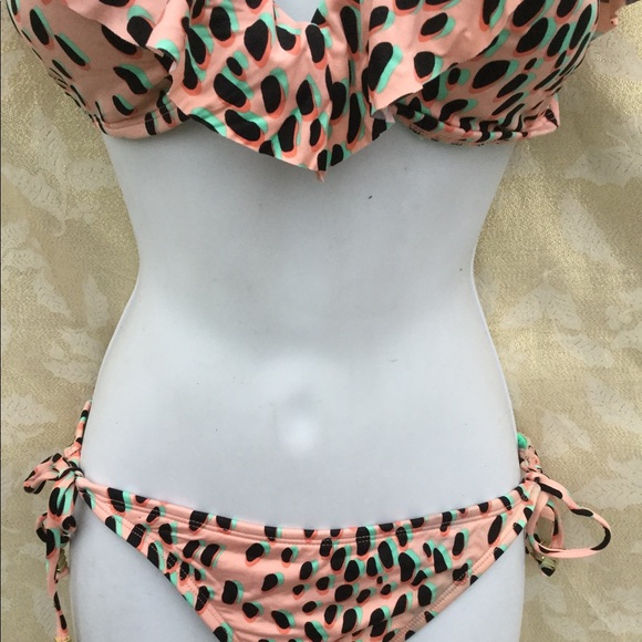 NWT Bar III size medium bandeau peach dalmation - Picture 9 of 9